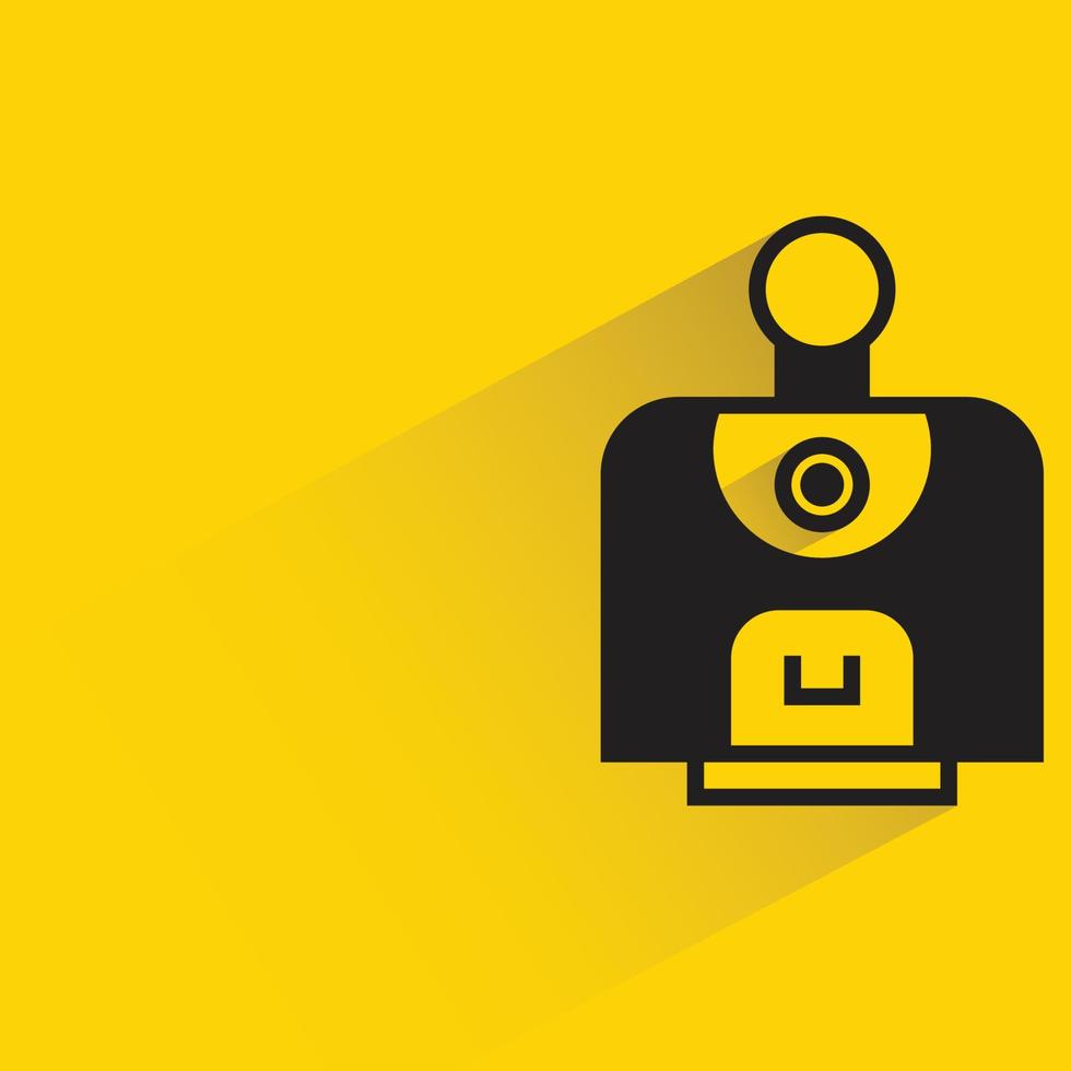 smart robot head icon yellow background vector
