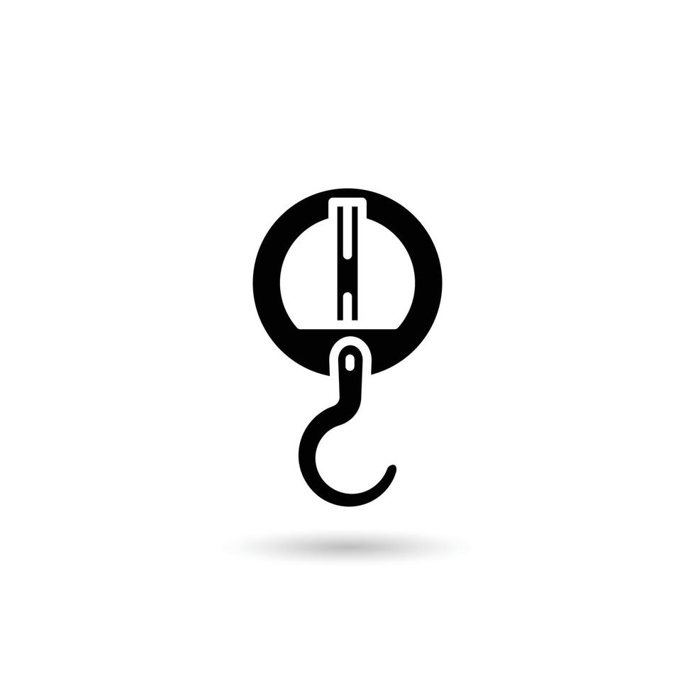 industrial crane hook icon vector