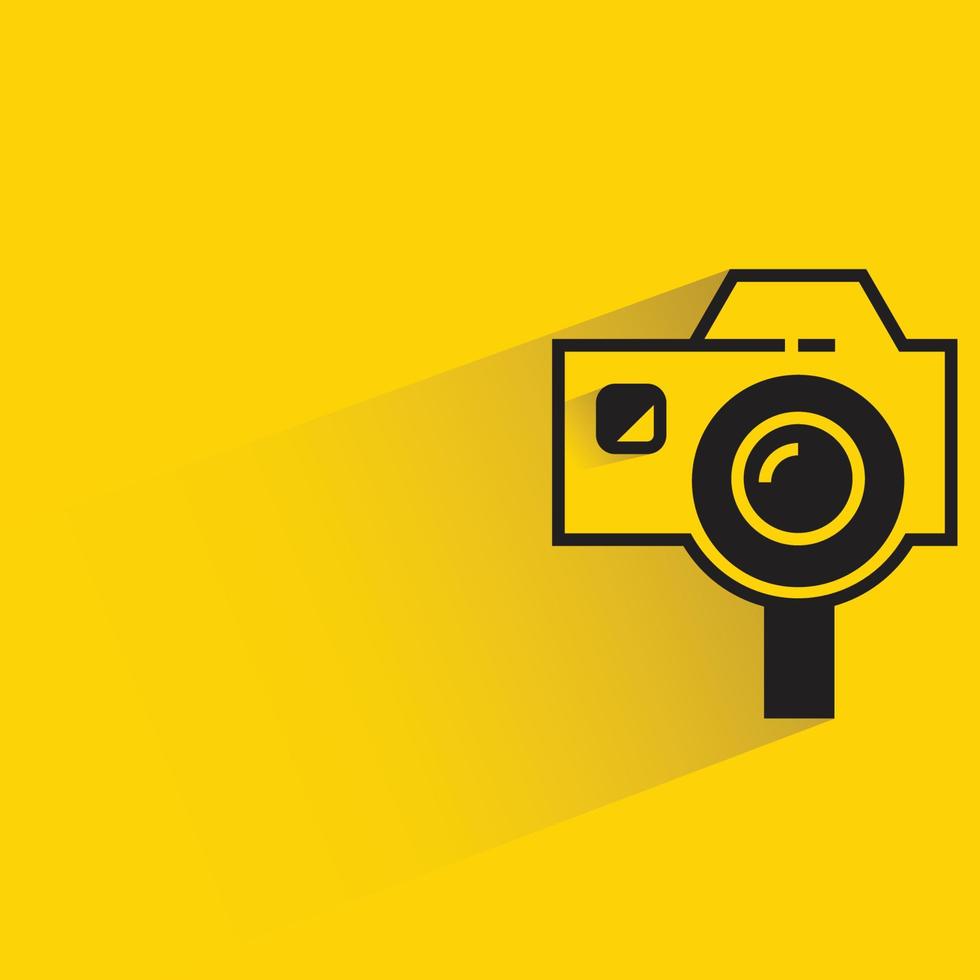 camera icon yellow background vector