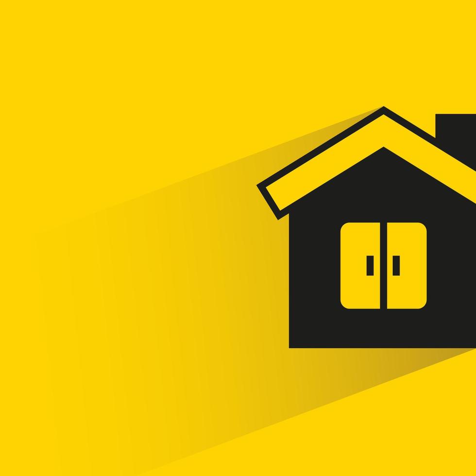 casa con sombra sobre fondo amarillo vector