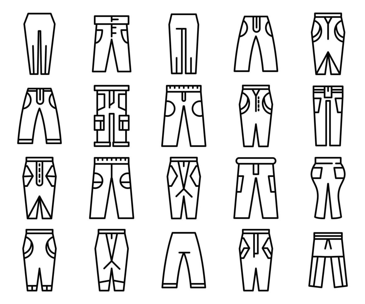 fashion trouser pants icons vector