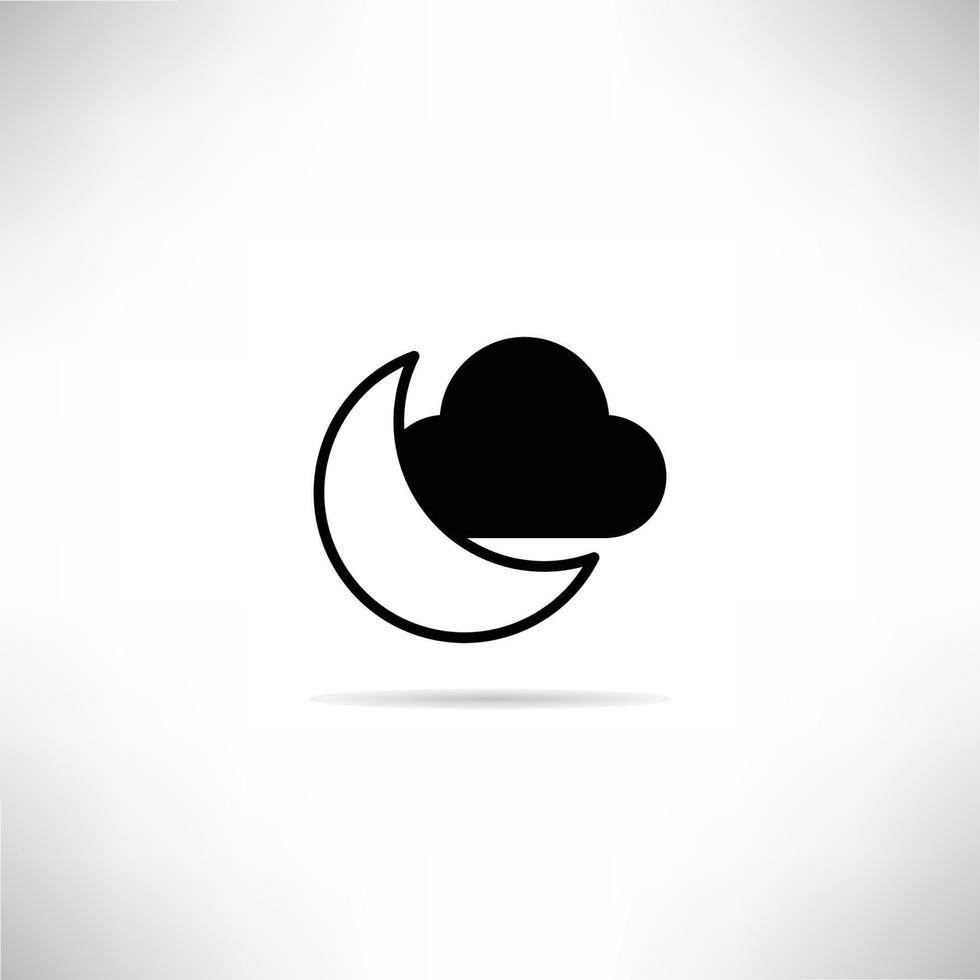 ilustración de icono de luna y nube vector