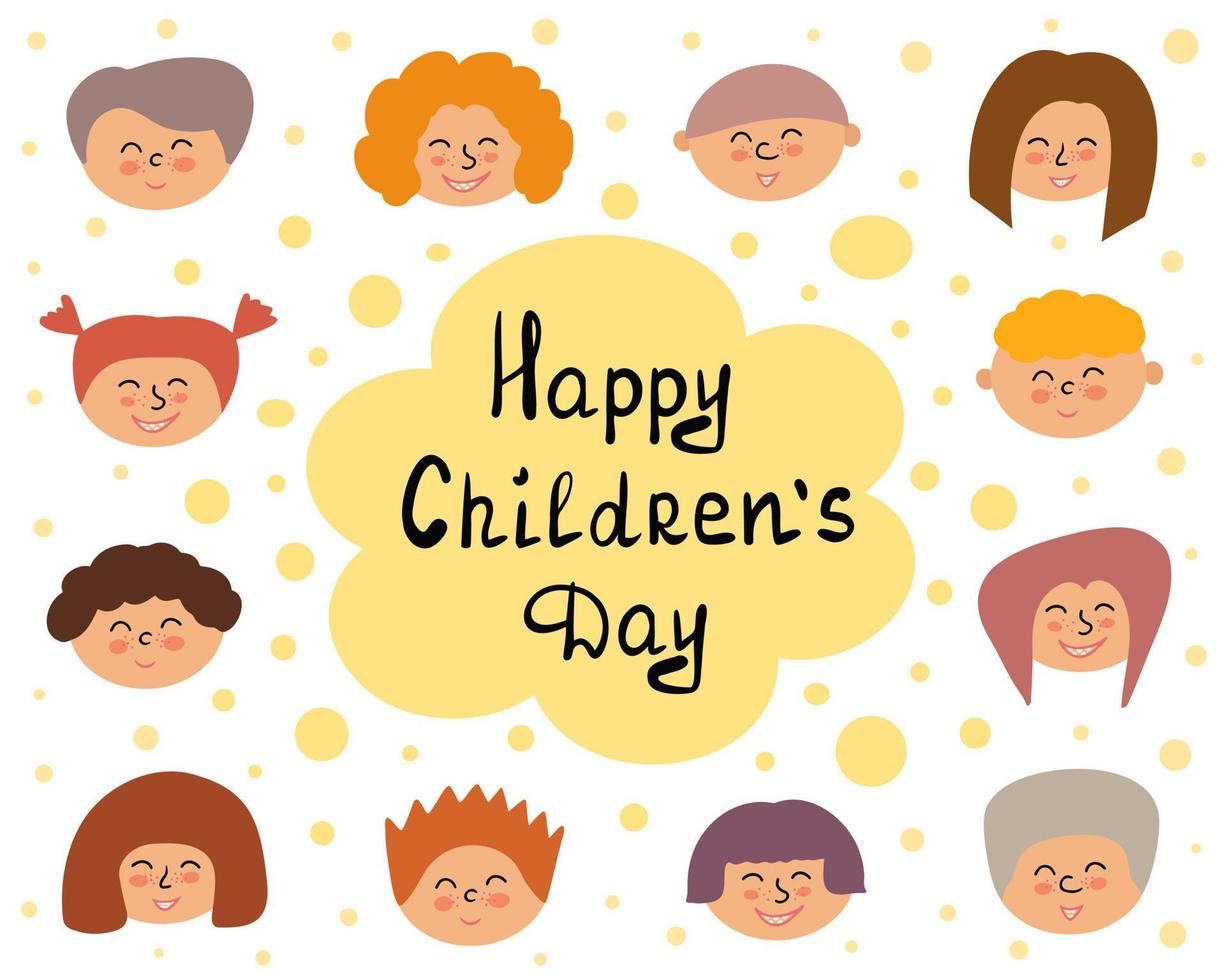 International childrens day. Funny boys, girls. Illustration for printing,  backgrounds, covers, packaging, greeting cards, posters, stickers and  textile. Isolated on white background. 7330303 Vector Art at Vecteezy