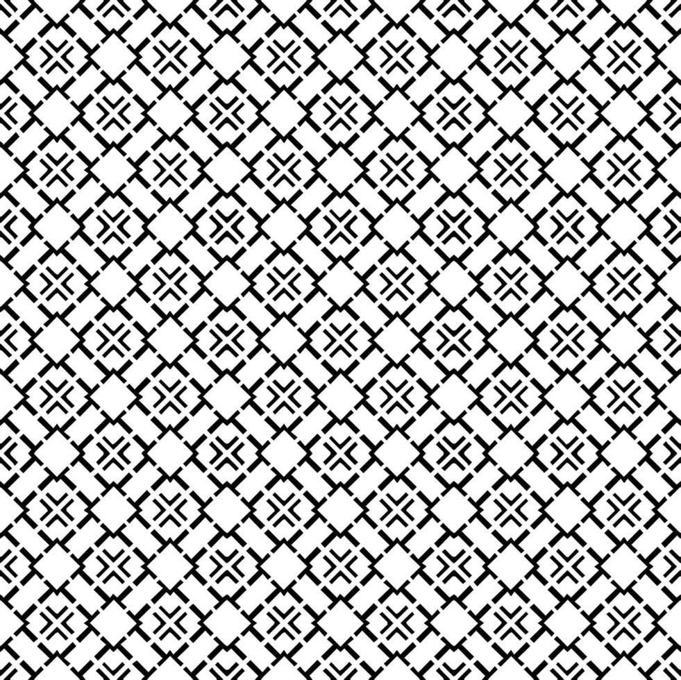 Black and white seamless pattern texture. Greyscale ornamental graphic design. Mosaic ornaments. vector