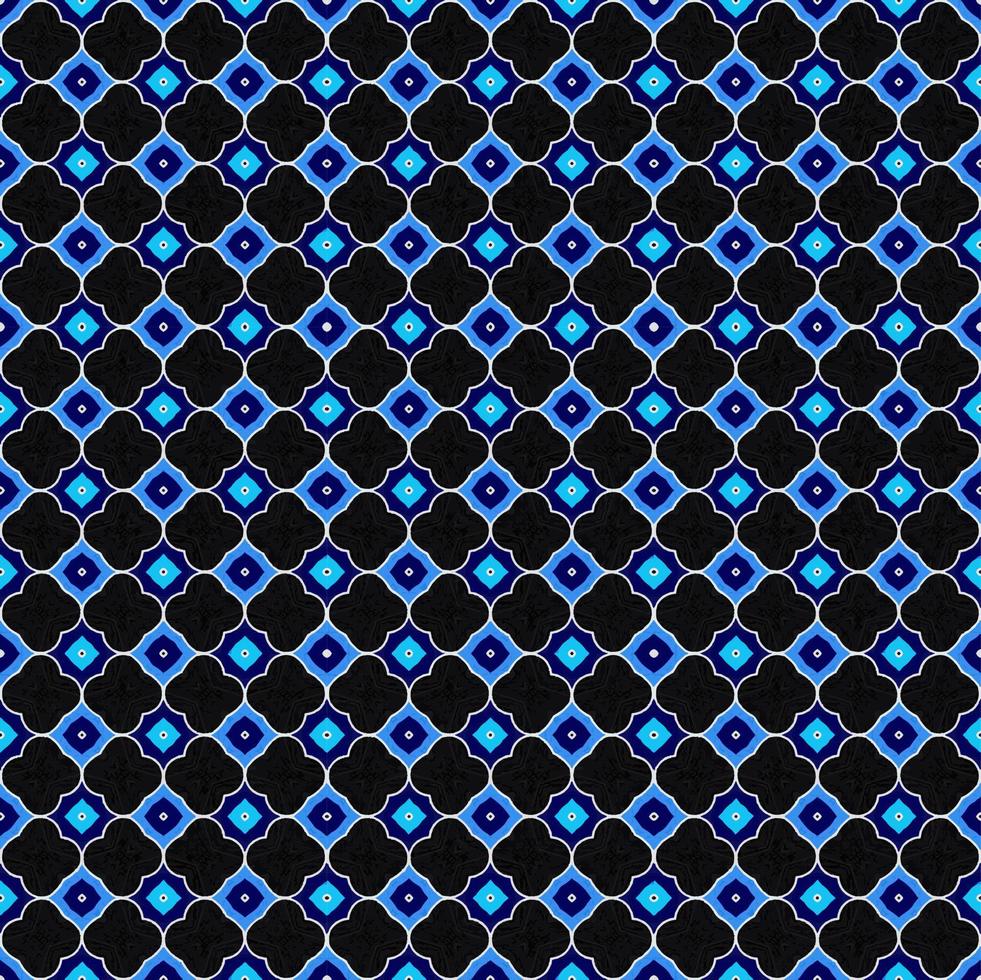 Blue and black color seamless pattern texture and template. Multicolored. Colorful ornamental graphic design. Colored mosaic ornaments. vector