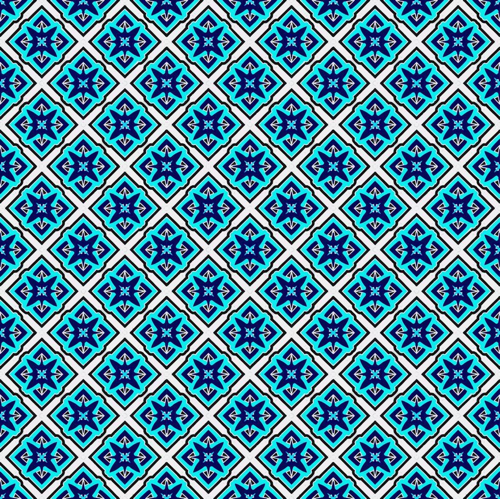Blue and white color seamless pattern texture and template. Multicolored. Colorful ornamental graphic design. Colored mosaic ornaments. vector
