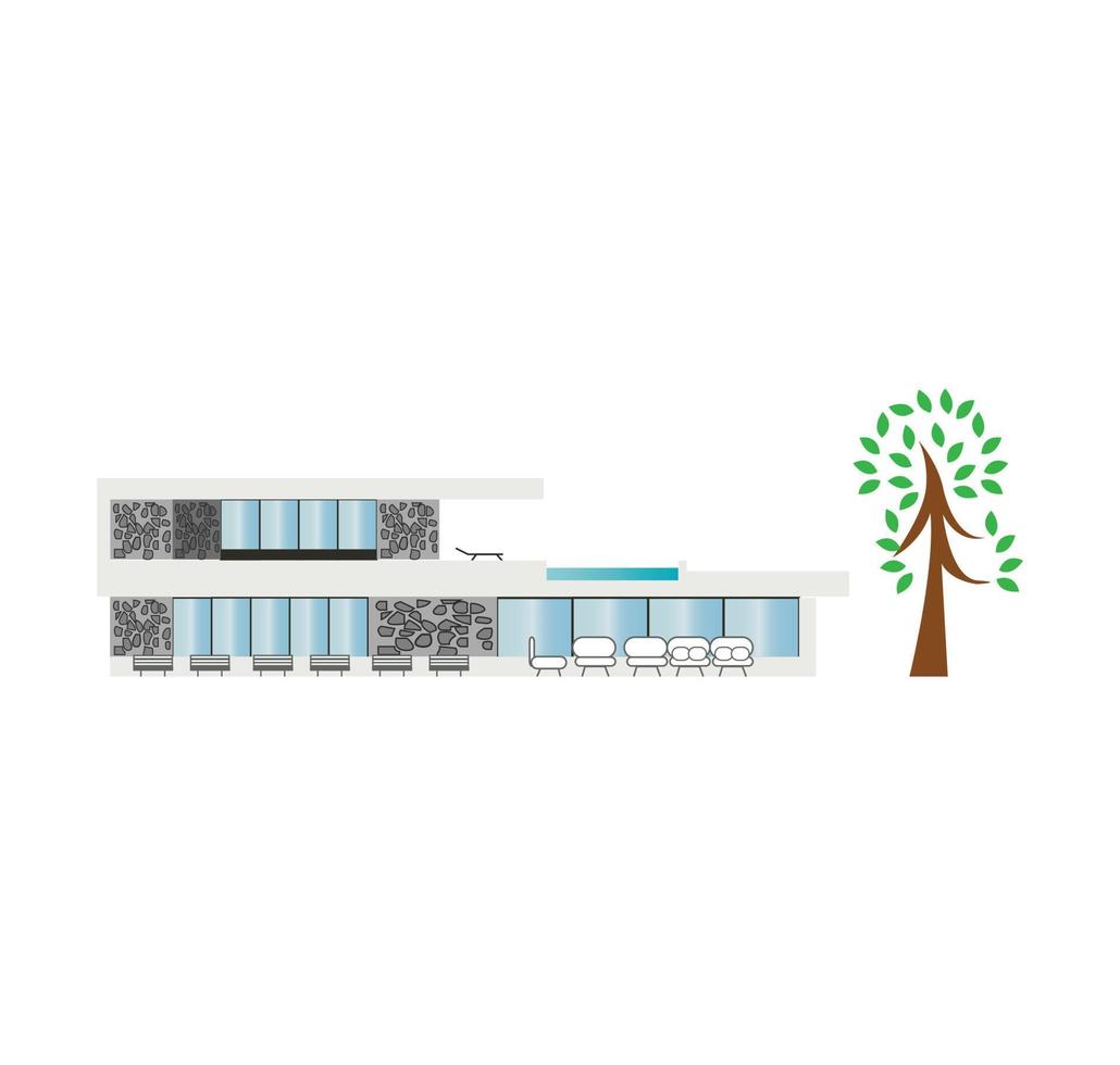 villa in nature on white vector