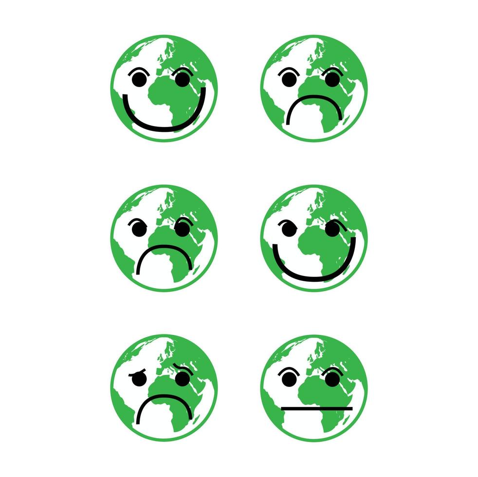 emojis de tierra en blanco vector