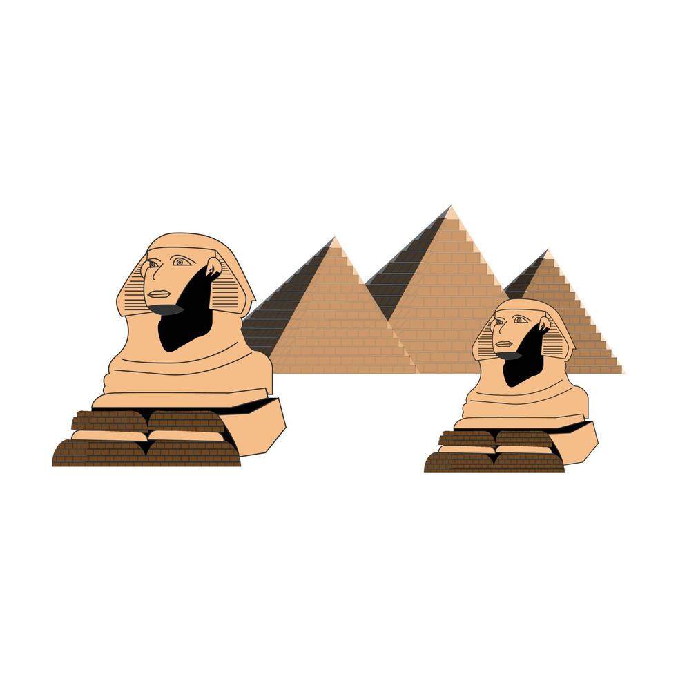 egyptian pyramids on white vector