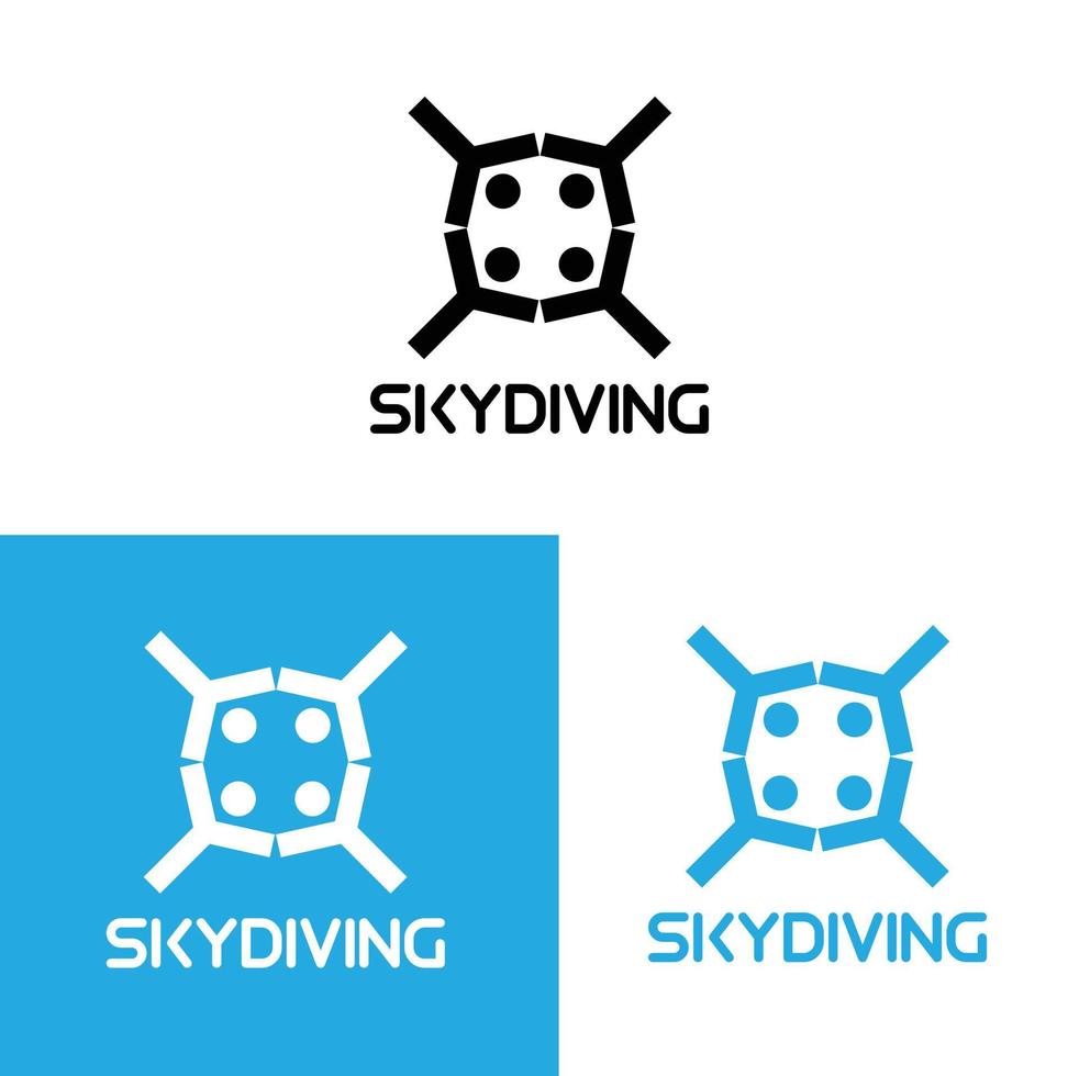 diseño de logotipo de icono de paracaidismo aislado sobre fondo blanco vector