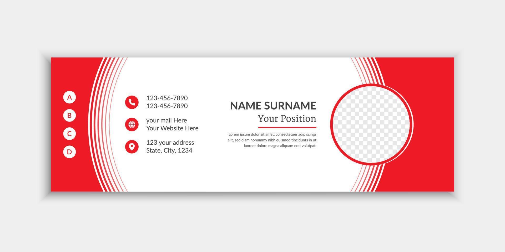 Simple creative email signature template layout vector