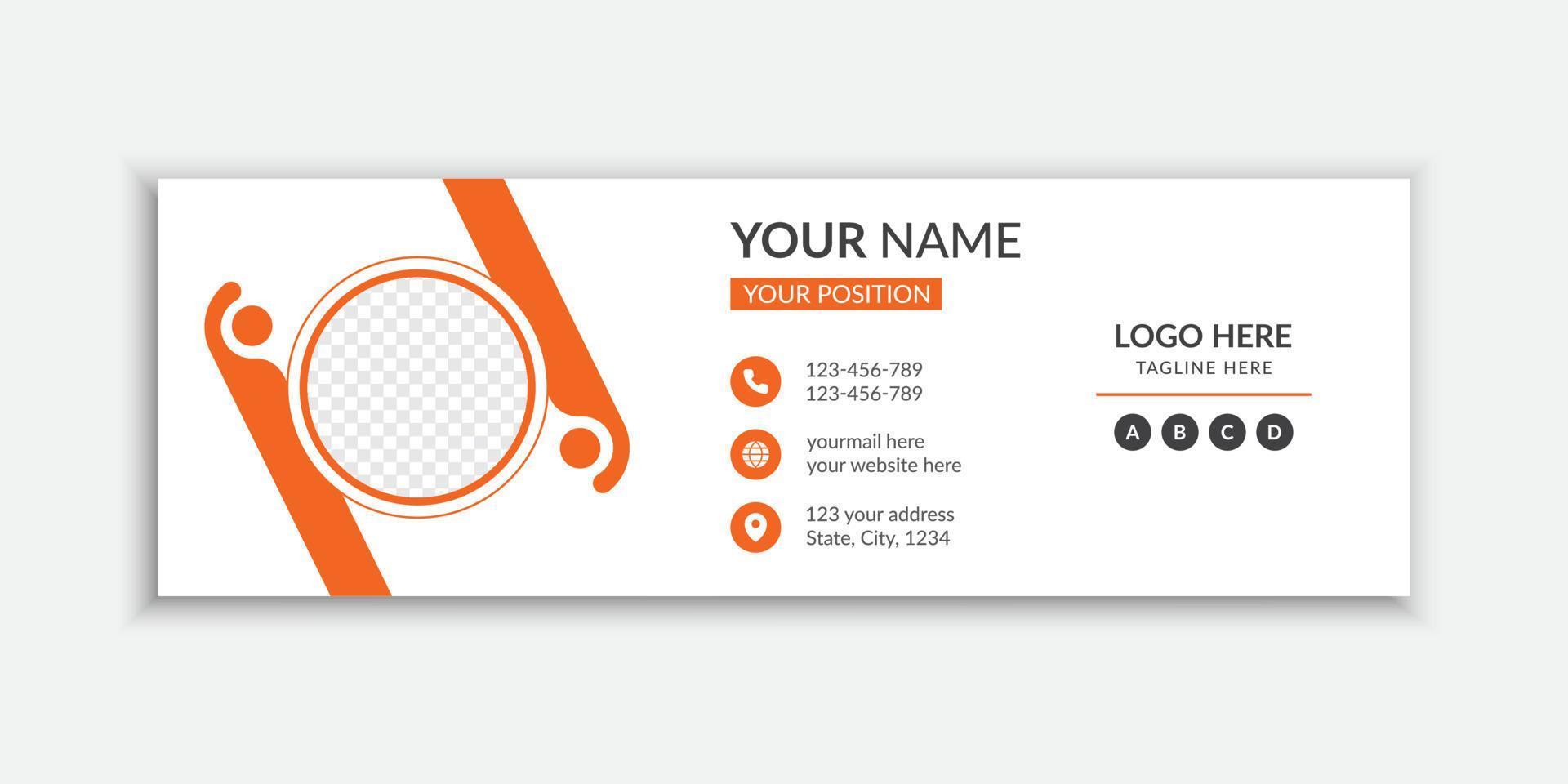 Minimal simple business email signature template layout vector