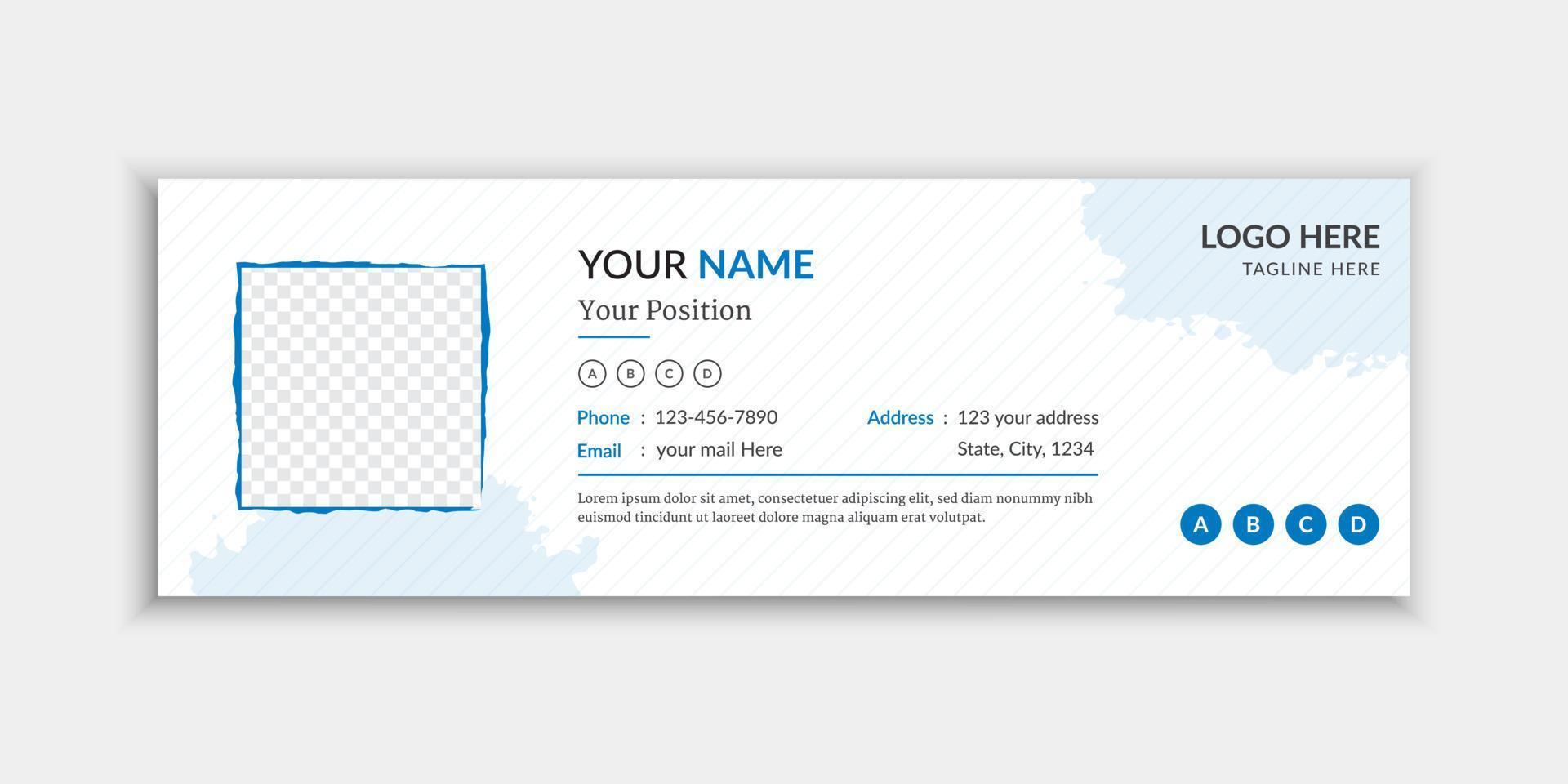 Corporate blue email signature template design vector