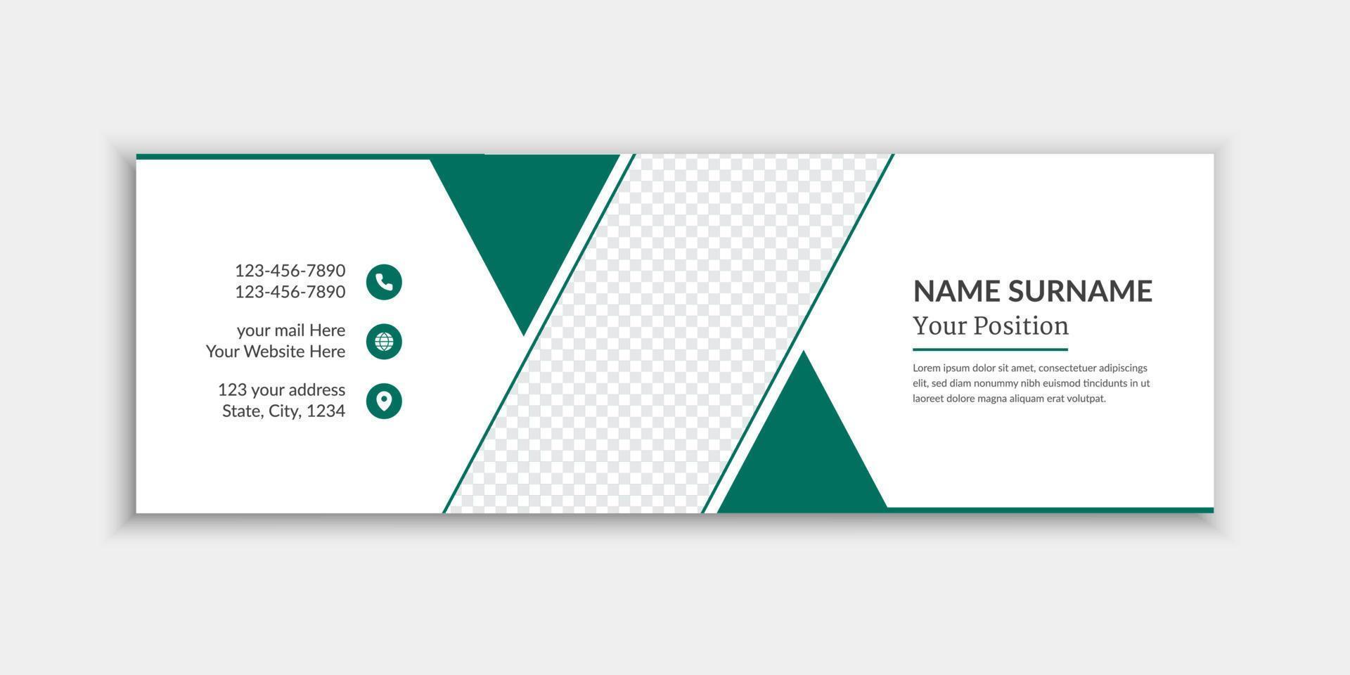 Company flat business email signature template or social media banner design vector