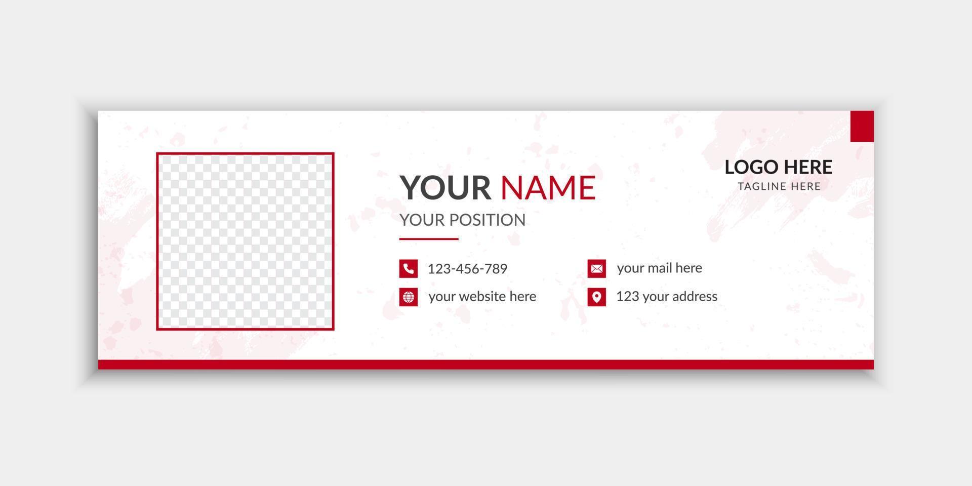 Email signature or corporate email footer template design layout vector