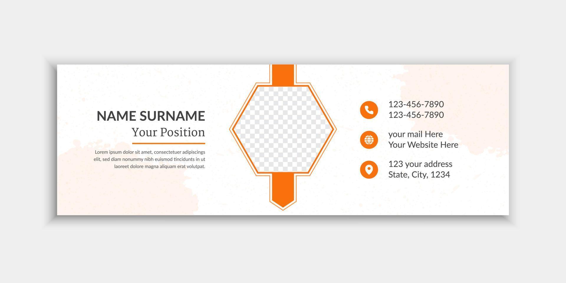 Corporate email signature template, Horizontal social media banner template vector