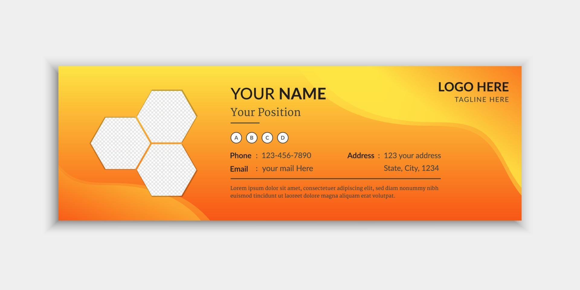 Stylish professional business email signature template vector