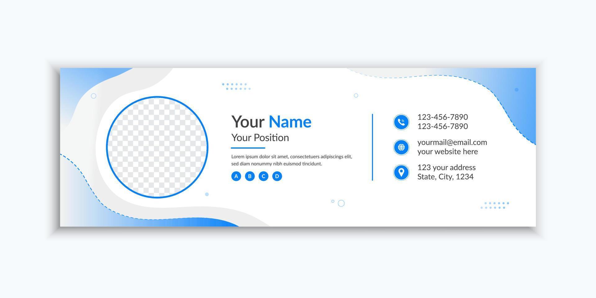 Creative email signature template or email footer and corporate social media cover design vector