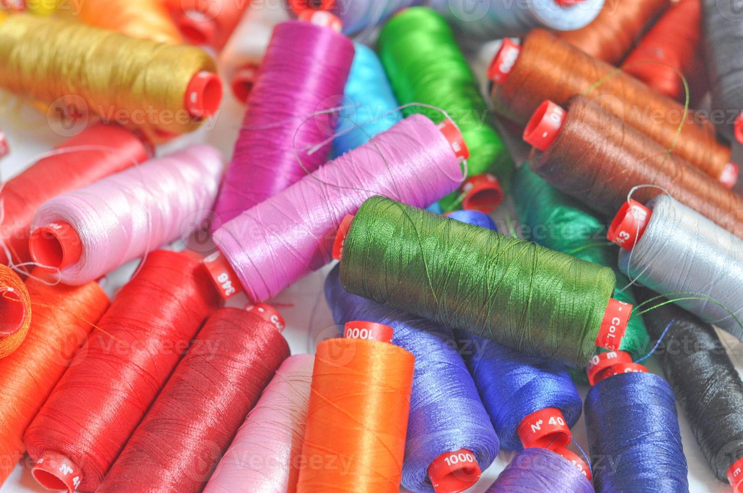Colour sewing wire thread photo
