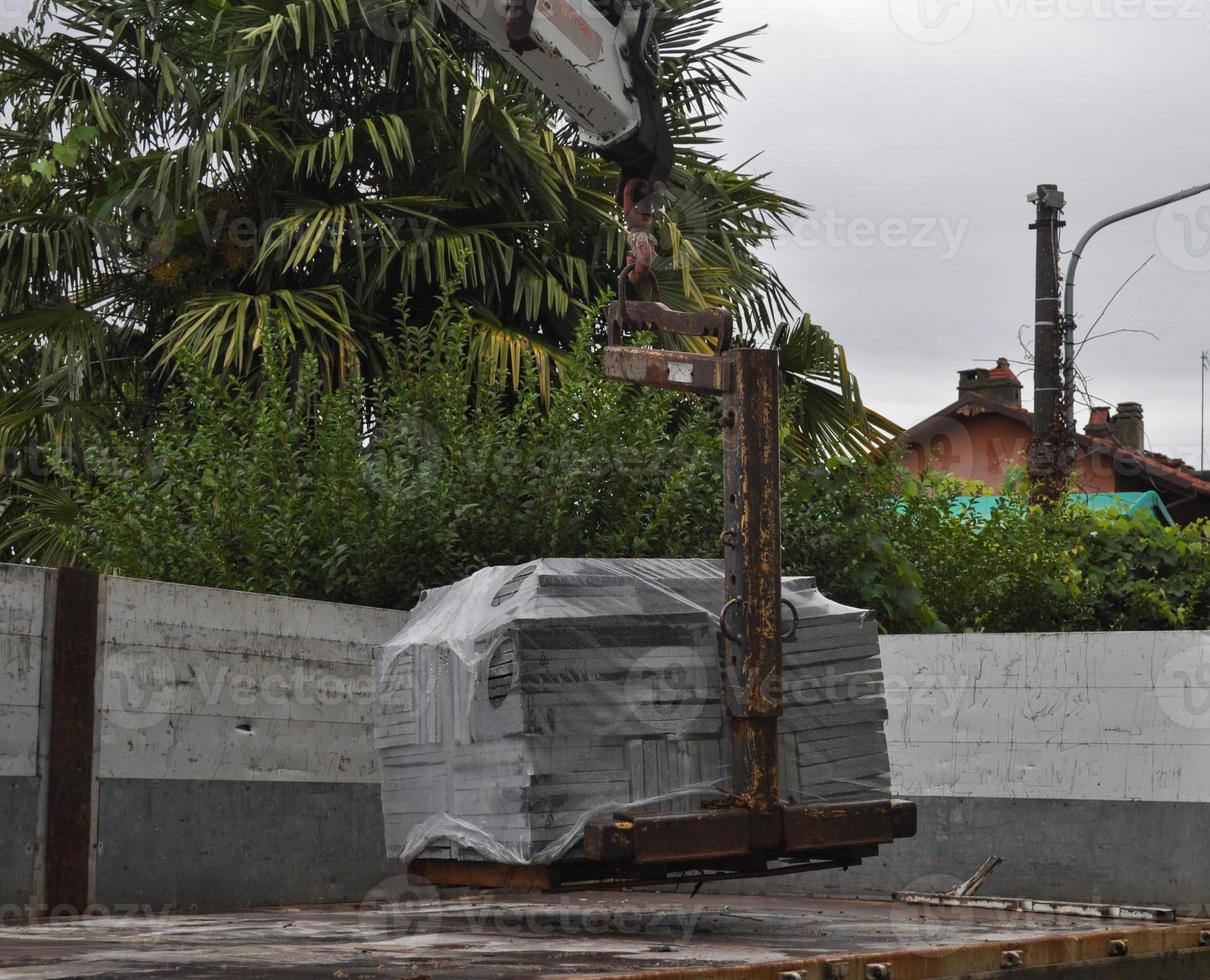 forklift with heavy load photo
