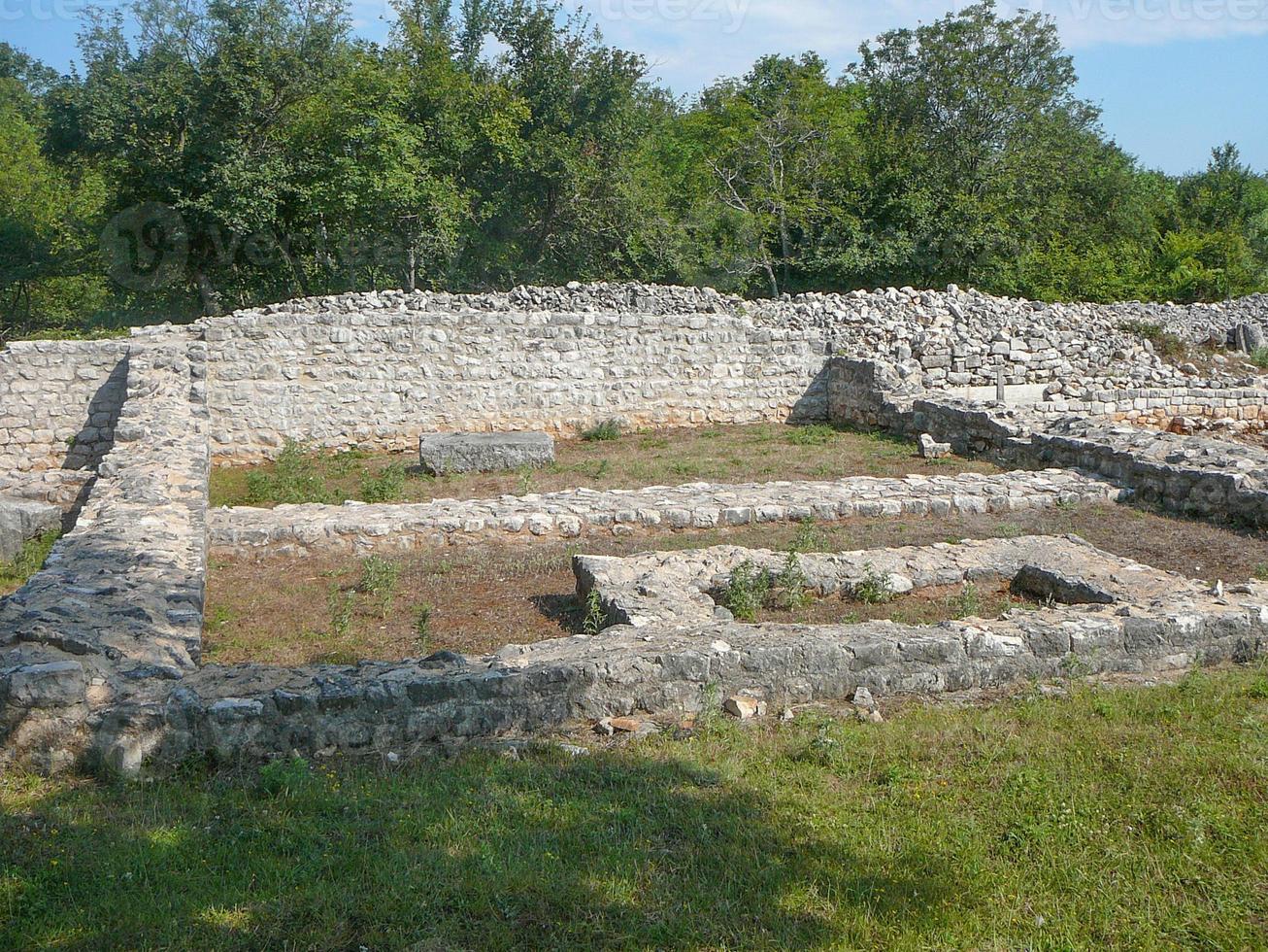 Ancient archeological ruins of Omisalj in the island of Krk Croa photo