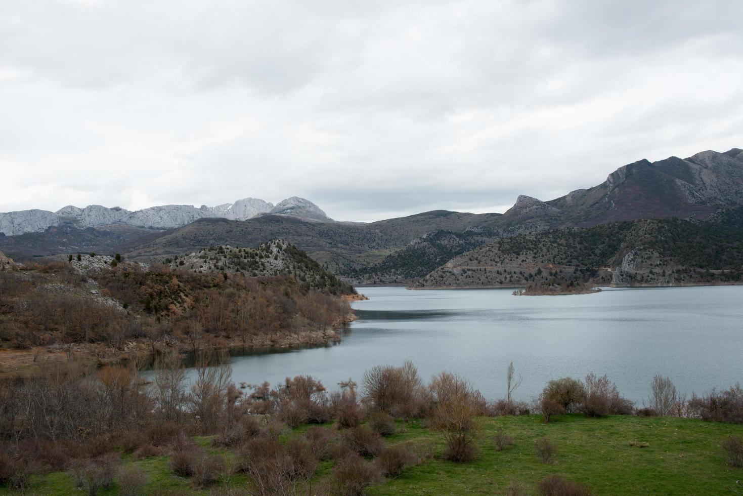 Magnificent view of the Natural park of Babia and Luna, between Leon and Asturias. Water reservoir and protected area. Spain photo