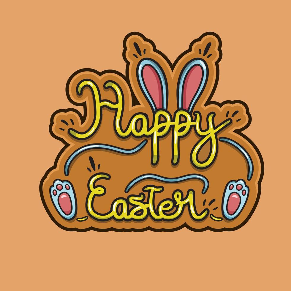 Happy Easter Font Cartoon. Happy Easter Theme. vector