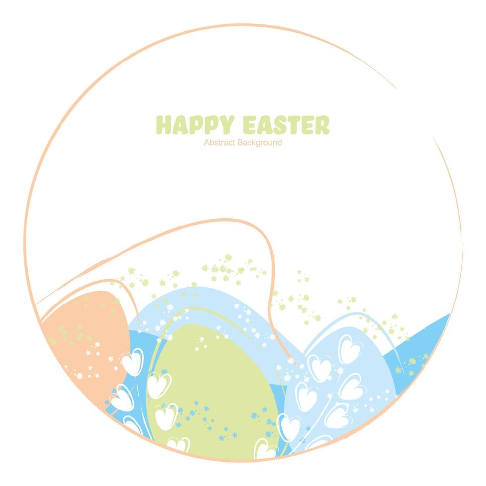 Decorative Round Frame With Easter Eggs and Abstract Background vector