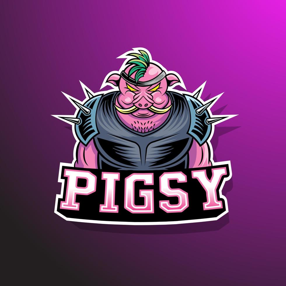 Pigsy Mascot Logo Esport vector