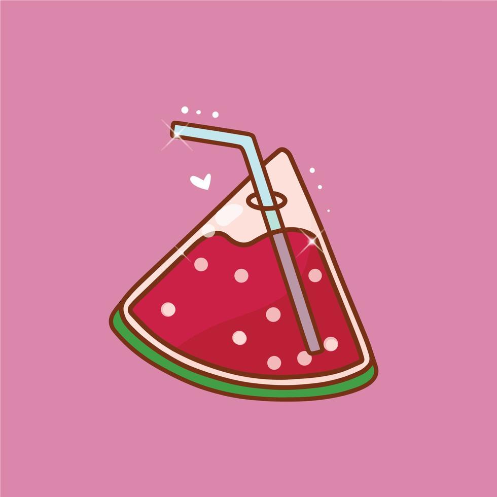Illustration of watermelon juice vector