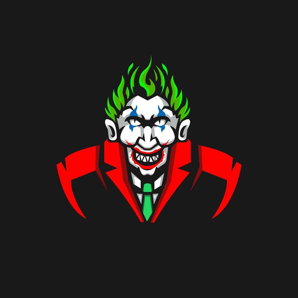 ilustración de payaso o loco con traje rojo y corbata vector