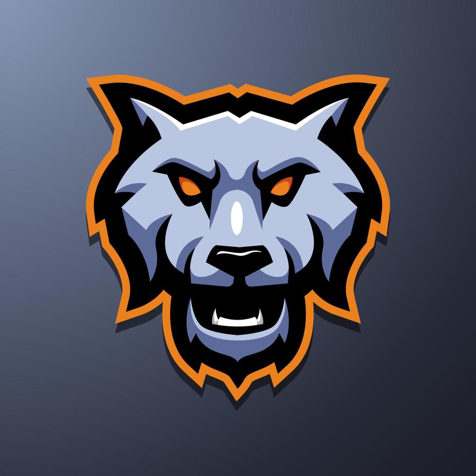 Wolf mascot logo design for gaming and sport vector