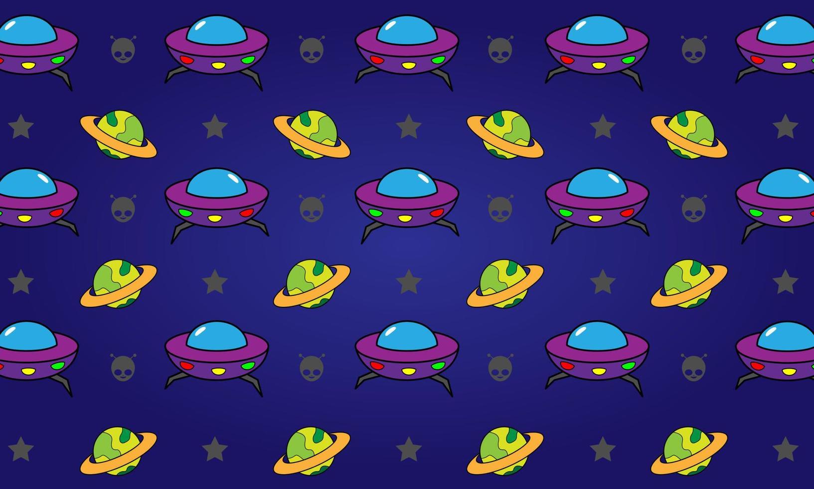 UFO and Saturn Background. Suitable for children's products vector