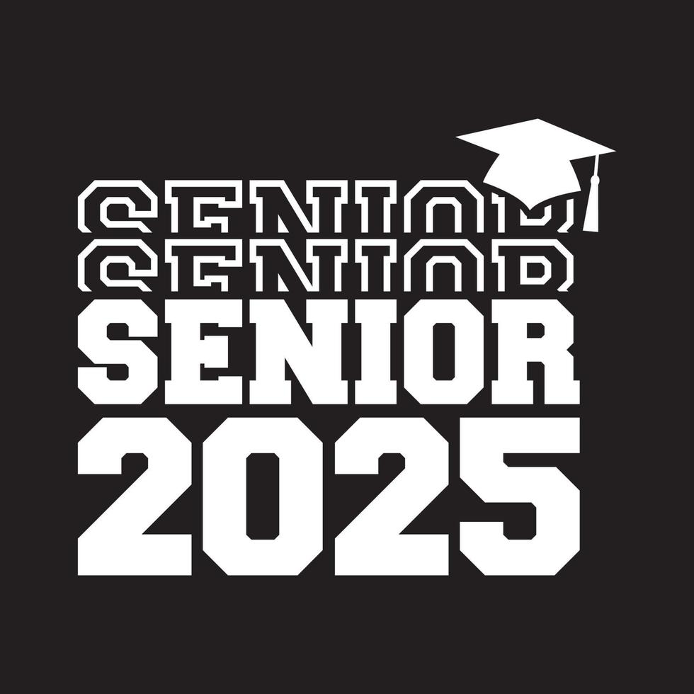 clase senior de 2025 vector, diseño de camiseta vector