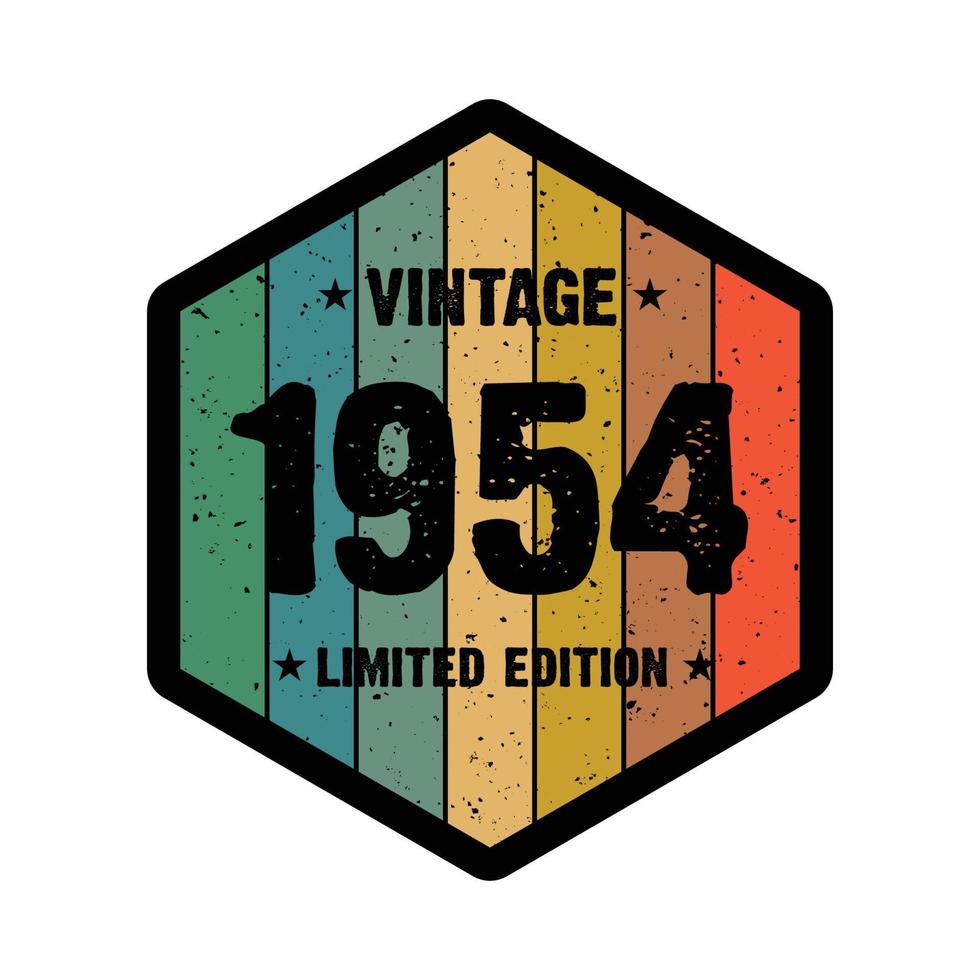 1954 vintage retro t shirt design, vector