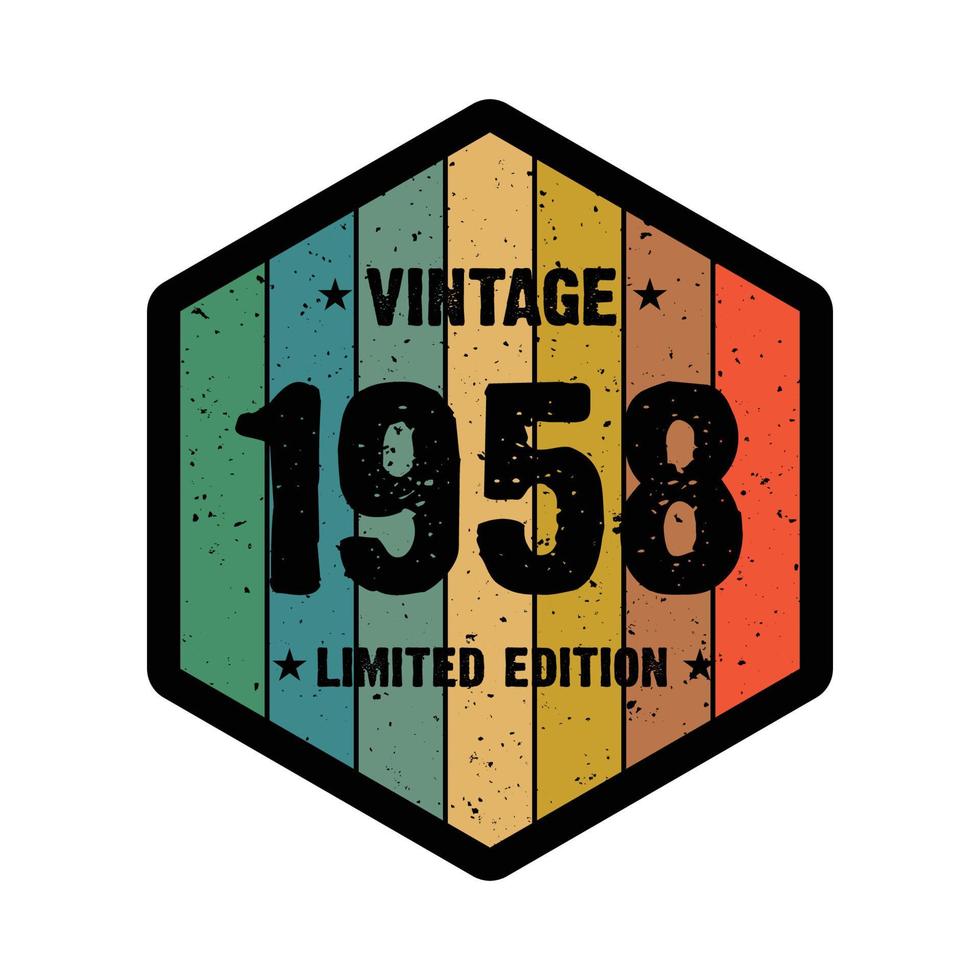 1958 vintage retro t shirt design, vector