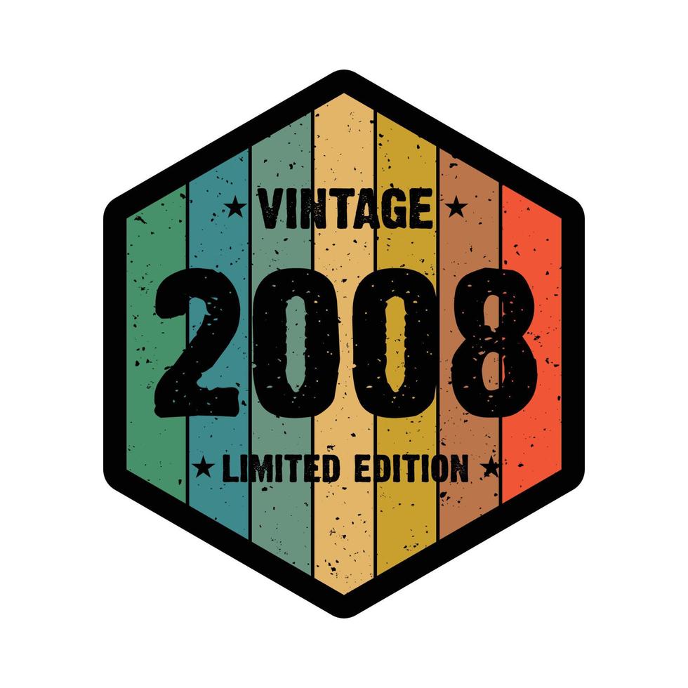 2008 vintage retro t shirt design, vector