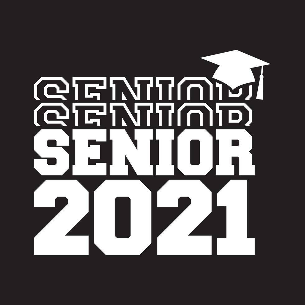 clase senior de 2021 vector, diseño de camiseta vector