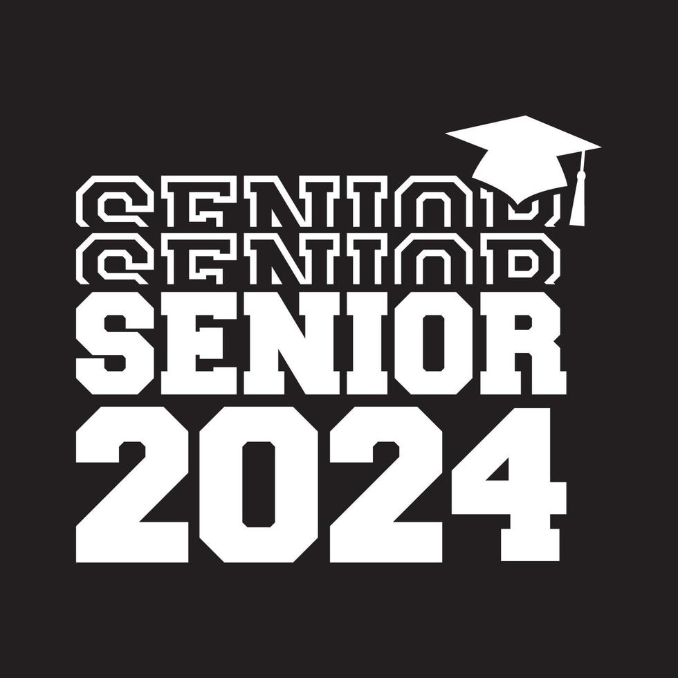 clase senior de 2024 vector, diseño de camiseta vector