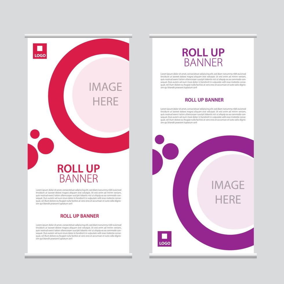 Roll Up Banner Vector, abstract geometric background, modern x-banner vector