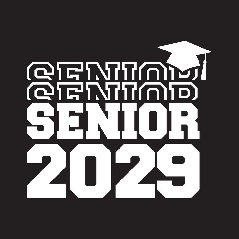 clase senior de 2029 vector, diseño de camiseta vector