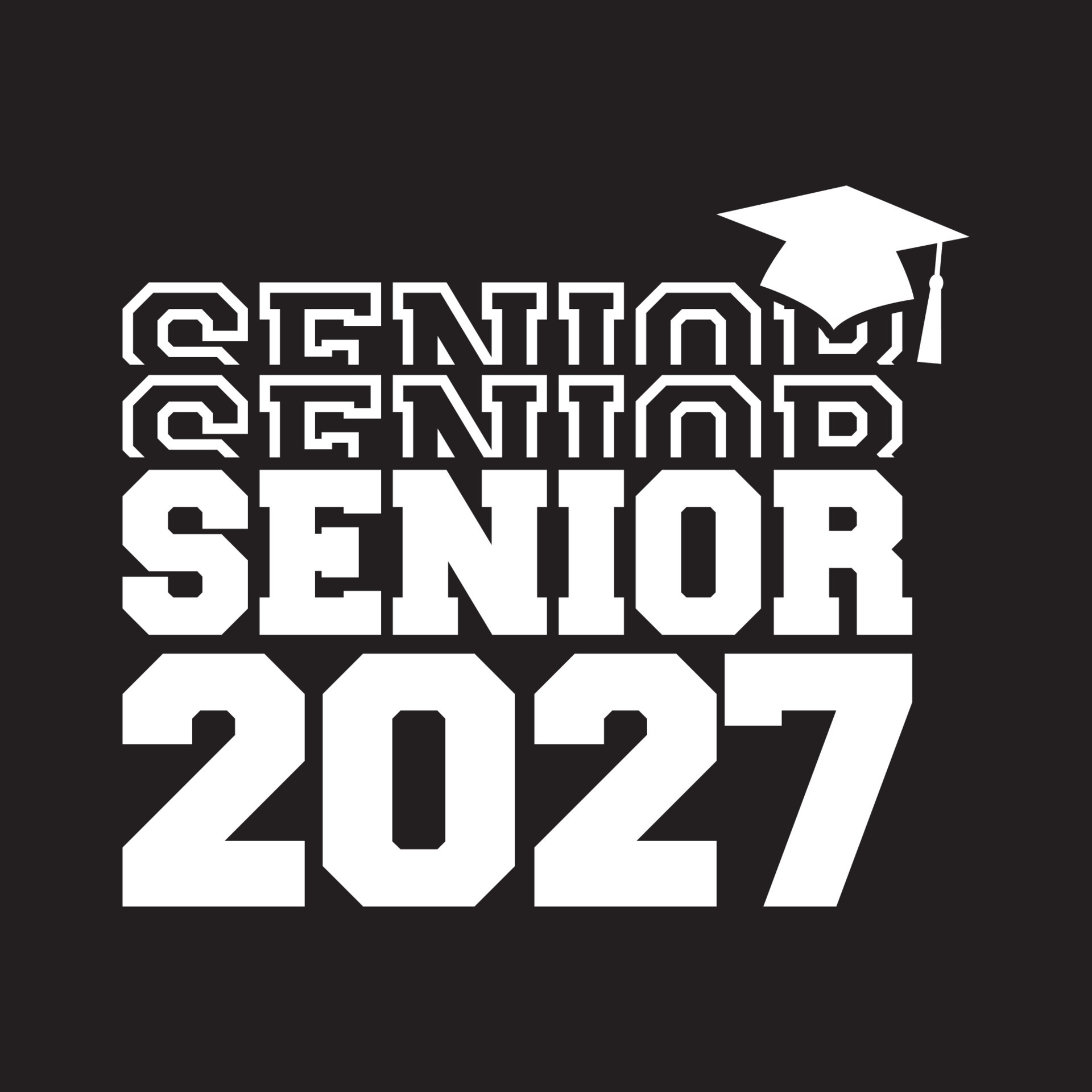 Senior Class Of 2027 Vector, T shirt Design 7331525 Vector Art at Vecteezy