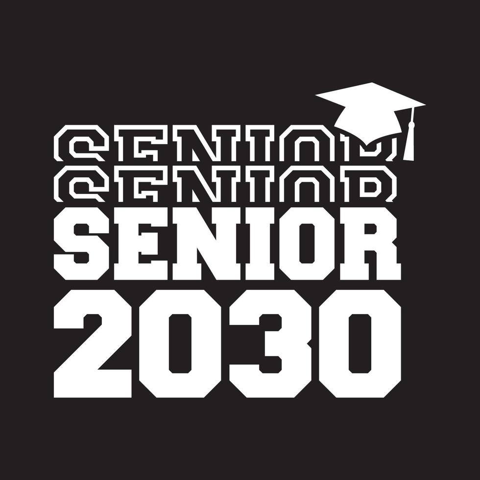 clase senior de 2030 vector, diseño de camiseta vector