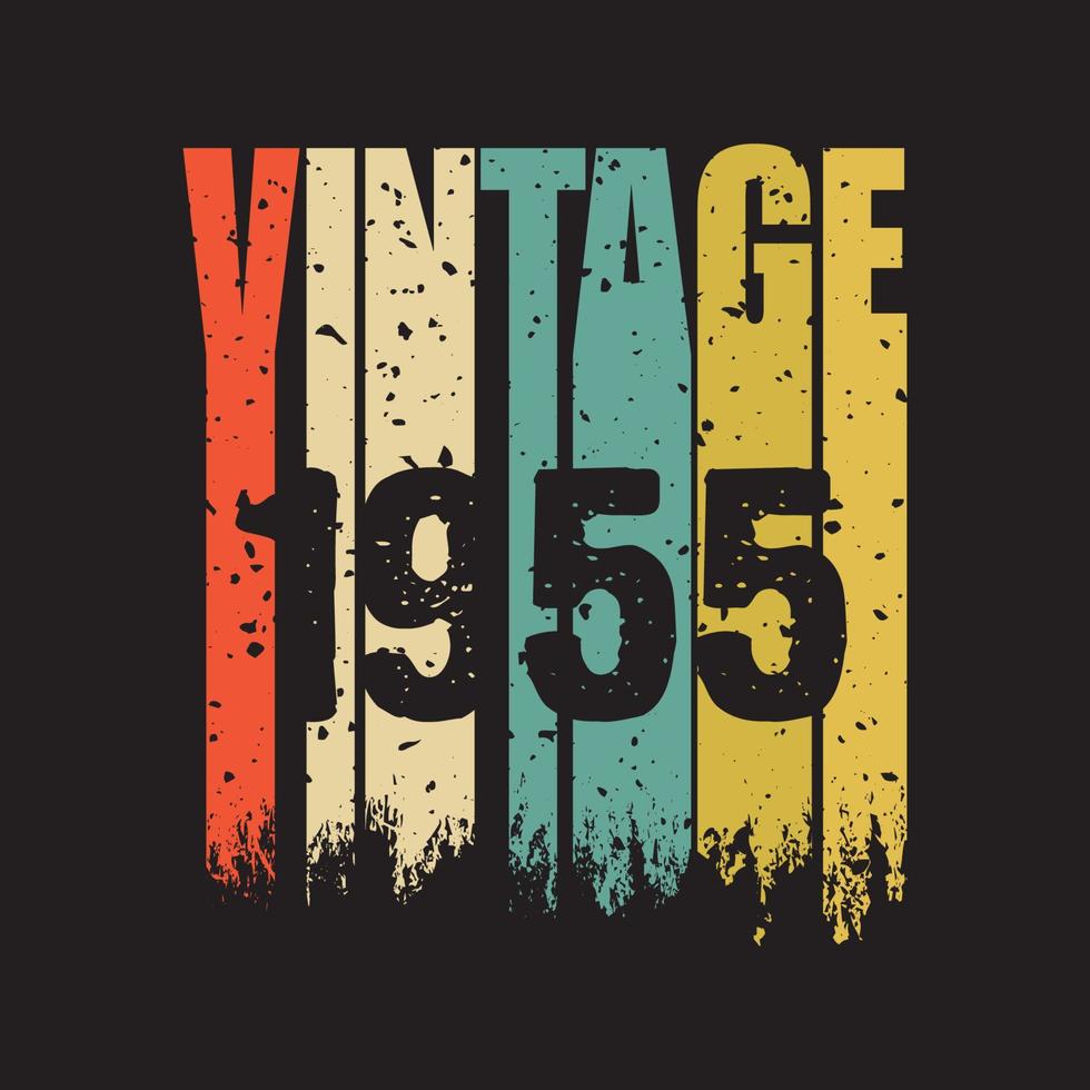 1955 vintage retro t shirt design, vector