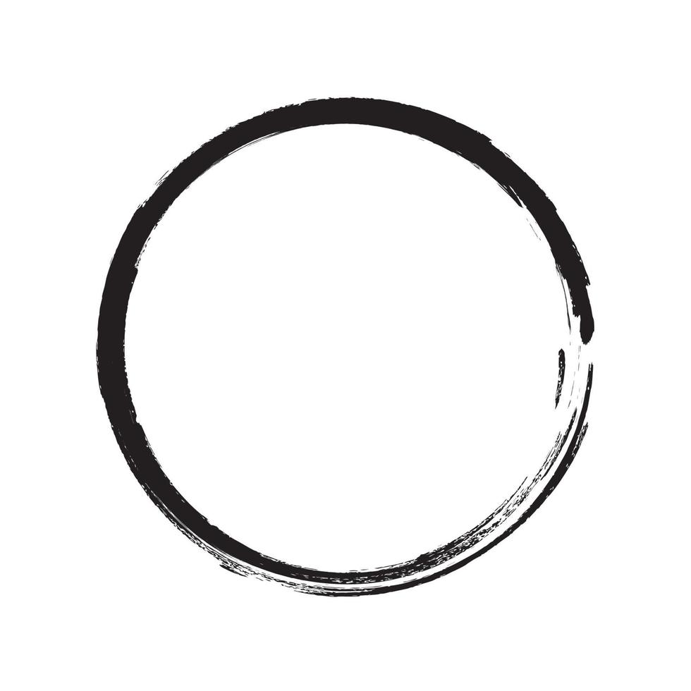 Circle brush stroke. Vector grunge brush stroke, paint brush circle, design element vector illustration