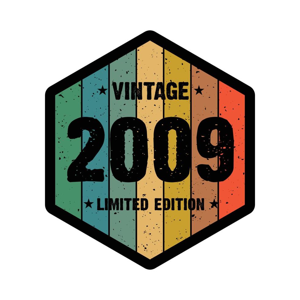 2009 vintage retro t shirt design, vector