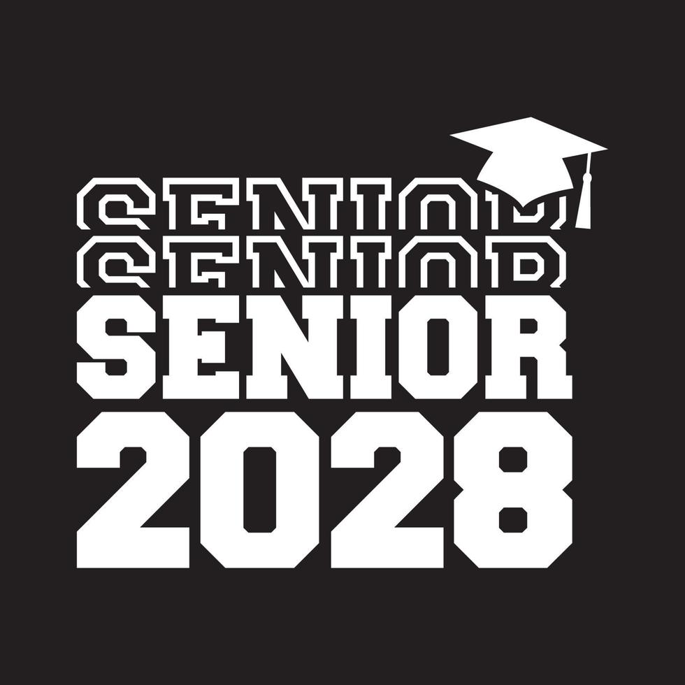 clase senior de 2028 vector, diseño de camiseta vector