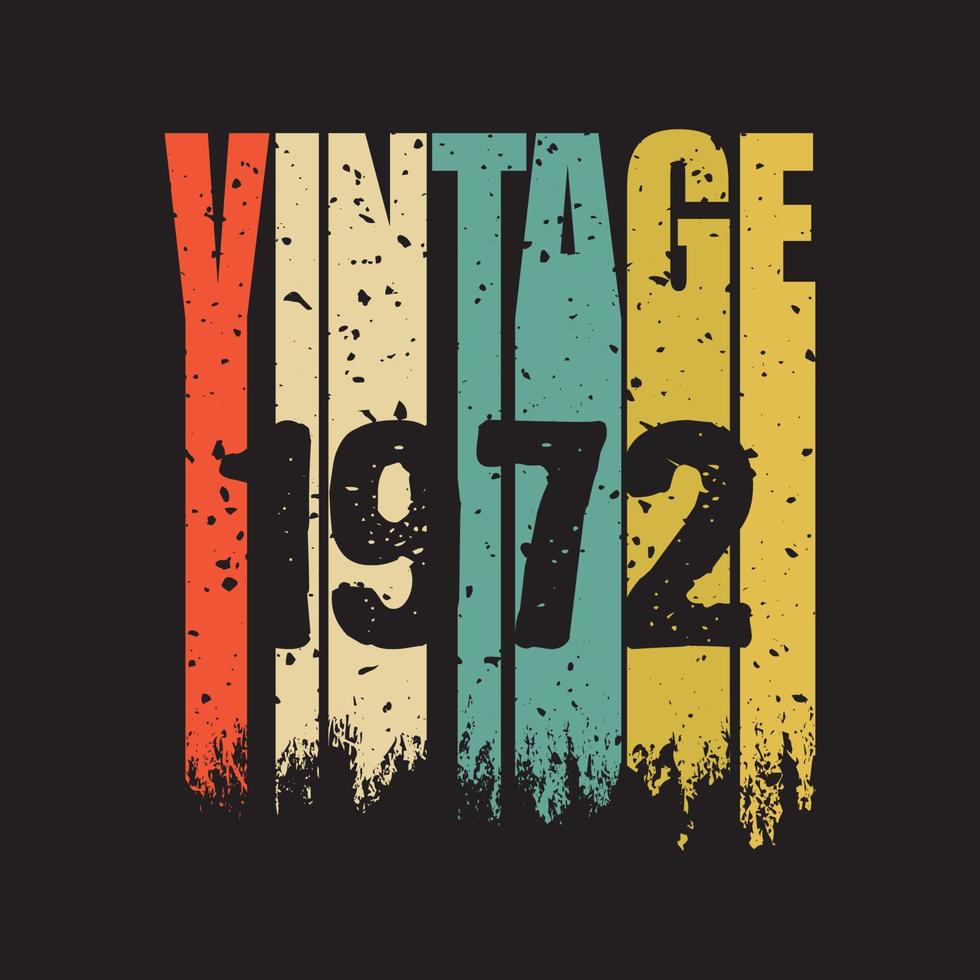 1972 vintage retro t shirt design, vector