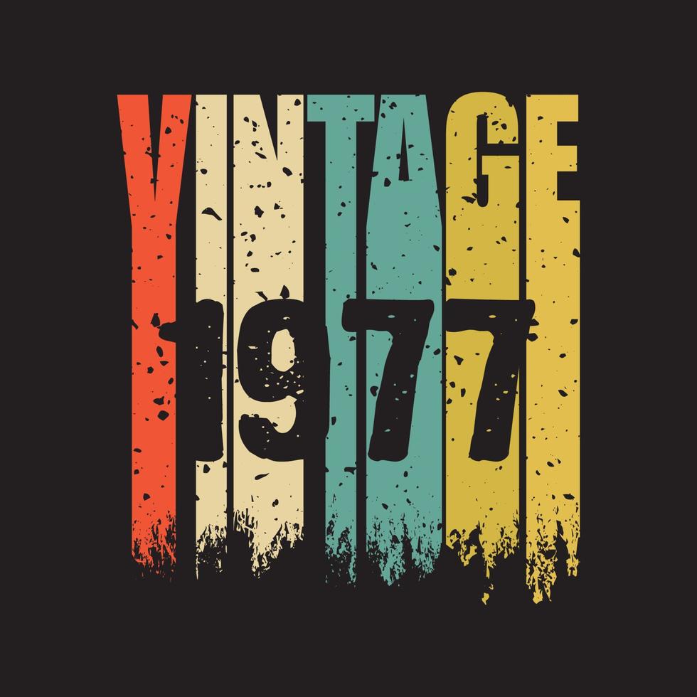 Diseño de camiseta retro vintage de 1977, vector