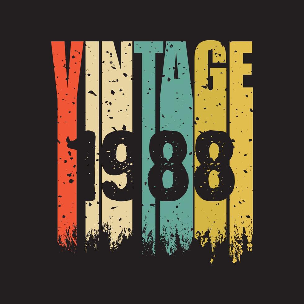 1988 vintage retro t shirt design, vector